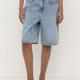 Assembly Label Loose Fit Long Denim Short | Mid Stone Wash (PRE-ORDER)