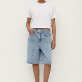 Assembly Label Loose Fit Long Denim Short | Mid Stone Wash (PRE-ORDER)