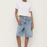 Assembly Label Loose Fit Long Denim Short | Mid Stone Wash (PRE-ORDER)