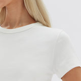 Lyla Cap Sleeve Tee Antique White