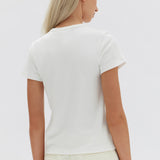Lyla Cap Sleeve Tee Antique White