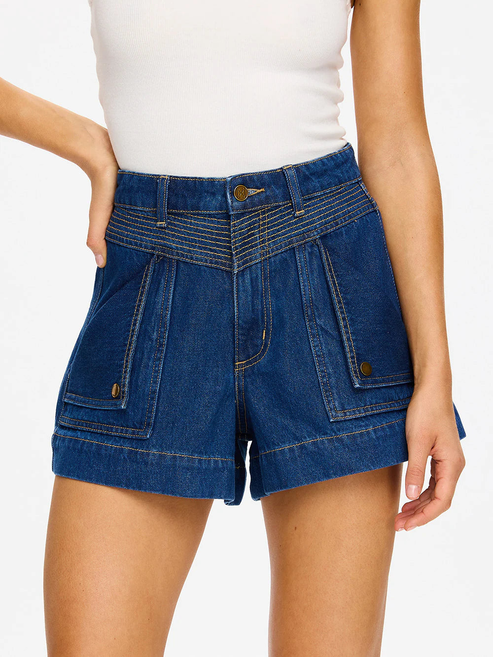 Kivari Celene Denim Short | Indigo Blue