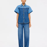 Kivari Coralie Denim Shirt | Two Tone Blue (PRE-ORDER)