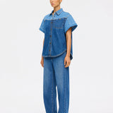 Kivari Coralie Denim Shirt | Two Tone Blue (PRE-ORDER)