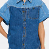 Kivari Coralie Denim Shirt | Two Tone Blue (PRE-ORDER)