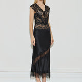 Maison Essentiele Silk Lace Midi Skirt | Black (PRE-ORDER)