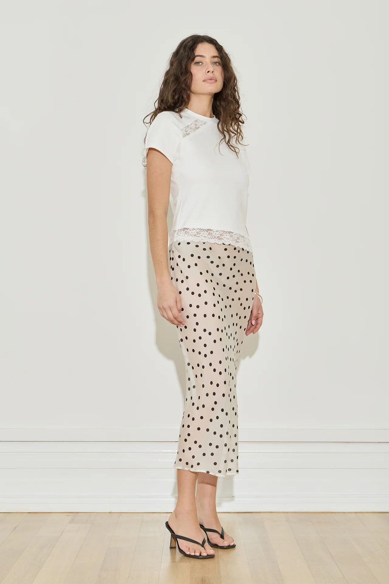 Maison Essentiele Lace Trimmed Baby Tee | White (PRE-ORDER)
