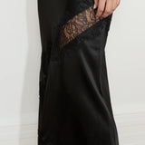 Maison Essentiele Silk Lace Midi Skirt | Black (PRE-ORDER)