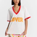 Maku Lover V Neck Tee | White