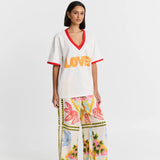 Maku Lover V Neck Tee | White