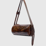 Brie Leon Brooke Mini Barrel Bag | Brunette Python