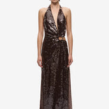 Misha Devon Sequin Maxi Dress | Chocolate