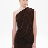 Misha Erika Rib Mini Dress | Chocolate