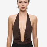 Misha Jennifer Cupro Bodysuit | Chocolate
