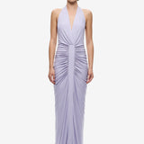 Misha The Venus Gathered Cupro Dress | Lilac