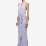 Misha The Venus Gathered Cupro Dress | Lilac