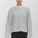 Malone Cropped Stripe Long Sleeve Tee Cream/Black