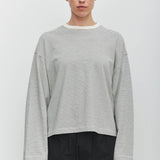Malone Cropped Stripe Long Sleeve Tee Cream/Black