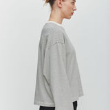 Malone Cropped Stripe Long Sleeve Tee Cream/Black
