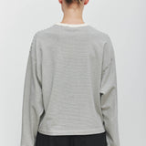 Malone Cropped Stripe Long Sleeve Tee Cream/Black