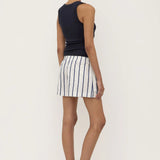 Assembly Label Nara Stripe Short | White/True Navy (PRE-ORDER)
