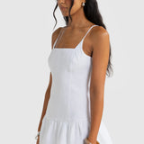ORTC Celine Linen Mini Dress | White