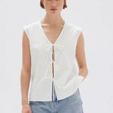 Assembly Label Ollie Poplin Tie Top | White