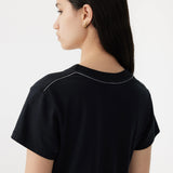 Bassike Raw Edge Baby T-Shirt | Black