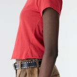 Bassike Raw Edge Baby T-Shirt | Bright Red