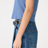 Bassike Raw Edge Baby T-Shirt | Vintage Blue