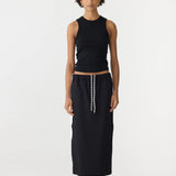 Bassike Stretch Twill Pull On Skirt | Black/White