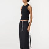 Bassike Stretch Twill Pull On Skirt | Black/White