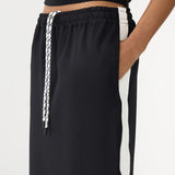 Bassike Stretch Twill Pull On Skirt | Black/White