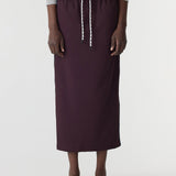 Bassike Stretch Twill Pull On Skirt | Dark Plum/Ink