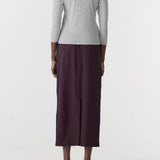 Bassike Stretch Twill Pull On Skirt | Dark Plum/Ink