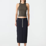 Bassike Stretch Twill Minimal Skirt | Black