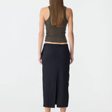 Bassike Stretch Twill Minimal Skirt | Black