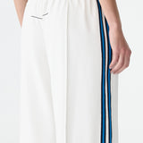 Bassike Double Stripe Wide Leg Pant | White/Cobalt + Ink Stripe