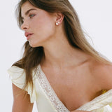 Porter Oval Studs 2CT Canary | Gold