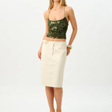 With Harper Lu Backless Top | Forest Green Sequin