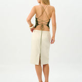 With Harper Lu Backless Top | Forest Green Sequin