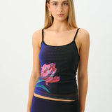 With Harper Lu Camisole Mesh | Cobalt Floral