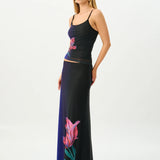 With Harper Lu Mesh Maxi Skirt | Cobalt Floral