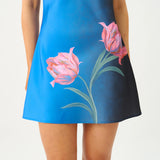 With Harper Lu Bias Mini Slip Dress | Cobalt Floral