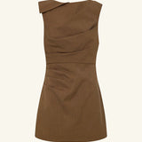 Shona Joy Asher Draped Mini Dress | Saddle