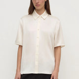 Assembly Label Pippa Silk Short Sleeve Shirt | Cream