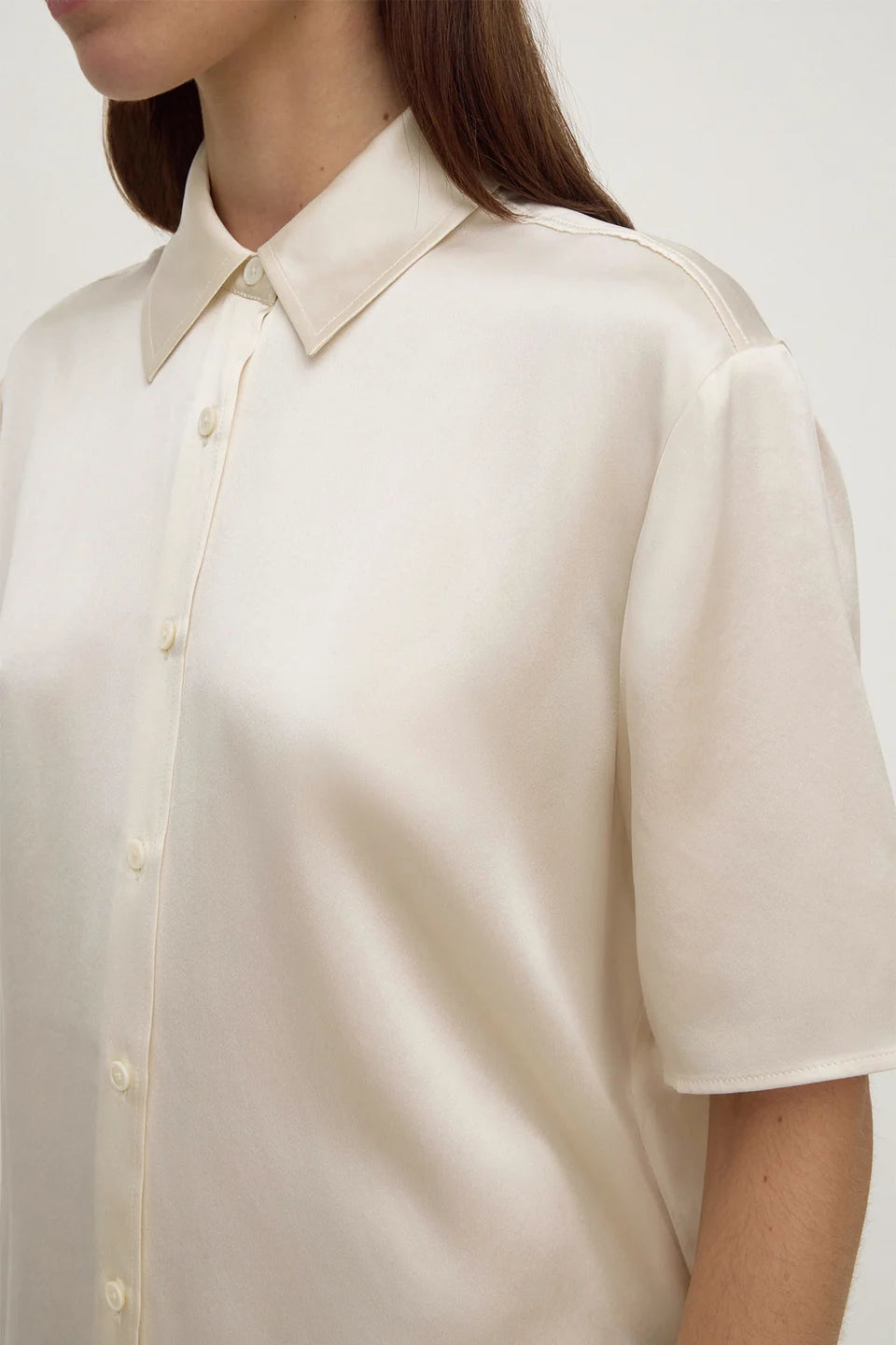 Assembly Label Pippa Silk Short Sleeve Shirt | Cream
