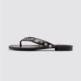 Brie Leon Eyelet Sandal | Burnt Coffee