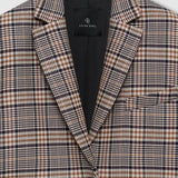 Anine Bing Quinn Blazer | Beige/Navy Check