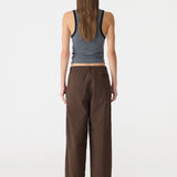 Bassike Twill Universal Nylon Pull On Pant | Carob